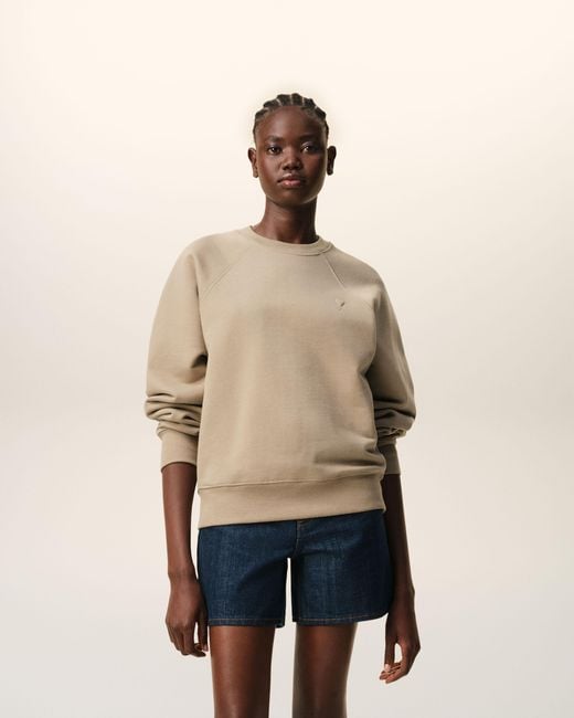 AMI Natural Cotton Embossed Ami De Coeur Sweatshirt