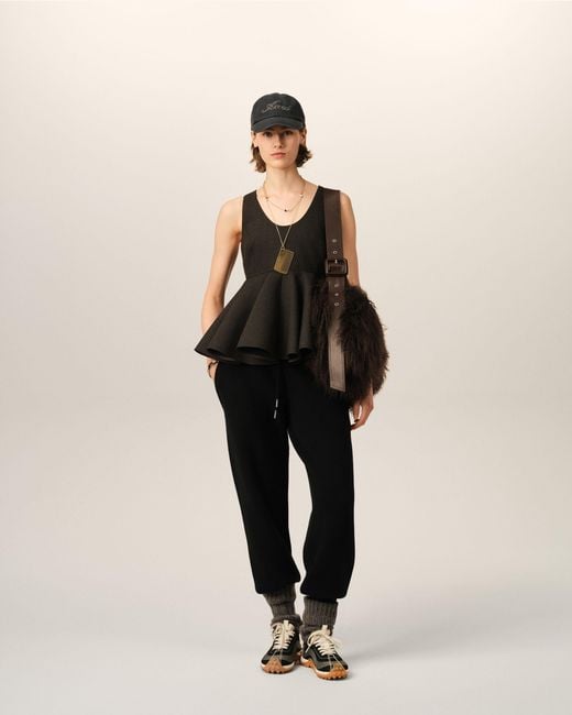 AMI Black Wool Track Pants