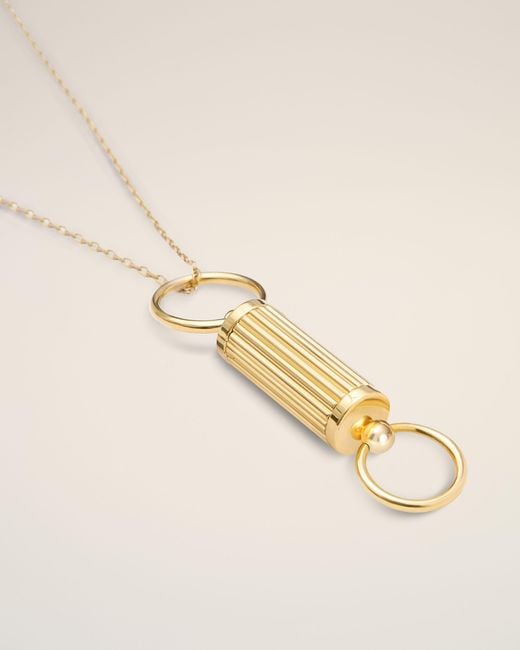 AMI Natural Brass Glasses Pendant Necklace