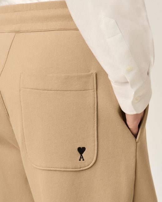 AMI Natural Cotton Track Pants With Ami De Coeur