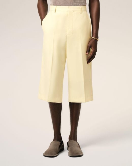AMI Natural Wool Wide Bermuda for men