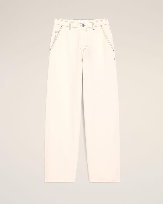 AMI Natural Cotton Wide Fit Trousers for men