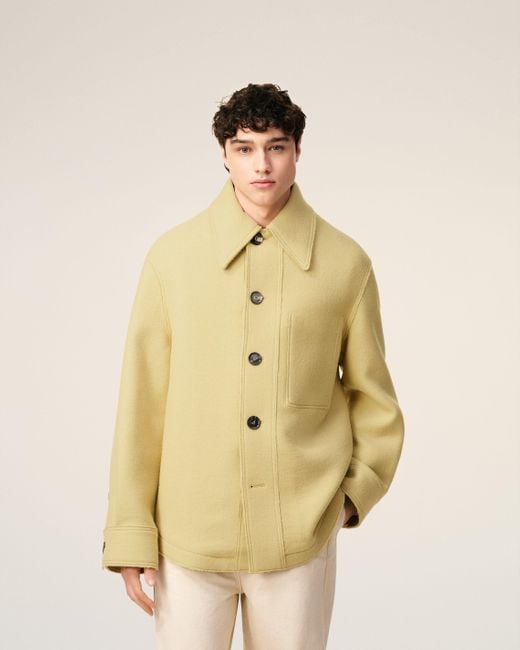 AMI Natural Wool Buttoned Jacket
