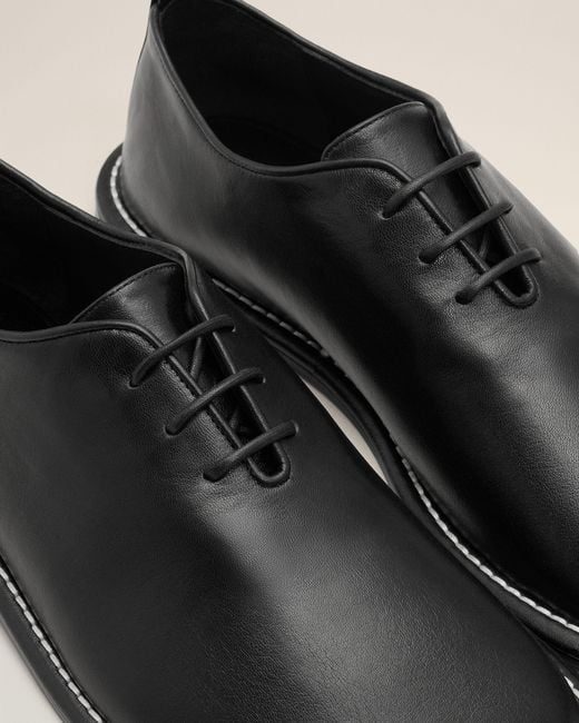 AMI Natural Cow Leather Midi Derbies Shoes
