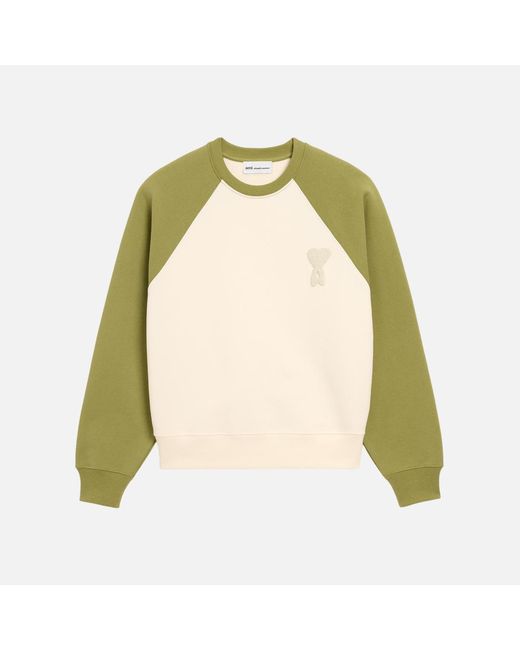 AMI Natural And Cotton Knitted Ami De Coeur Sweatshirt