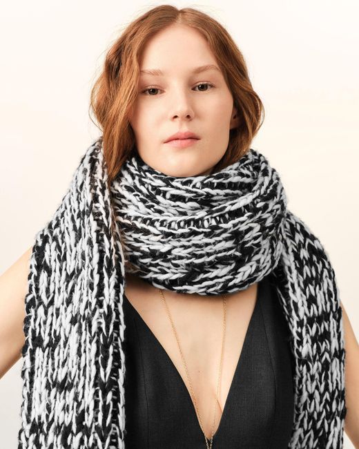 AMI Multicolor Bicolor And Wool Knit Scarf
