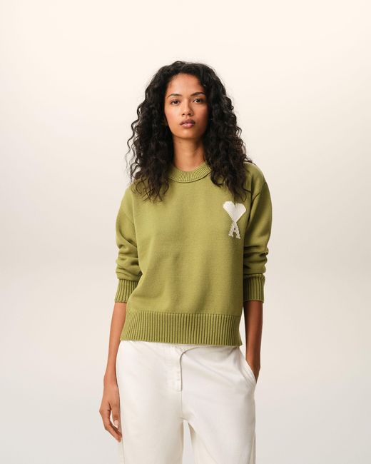 AMI Green Crewneck Sweater