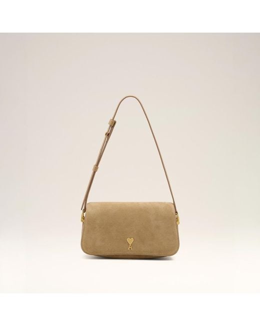 AMI Natural Cow Leather Shoulder Paris Paris Bag