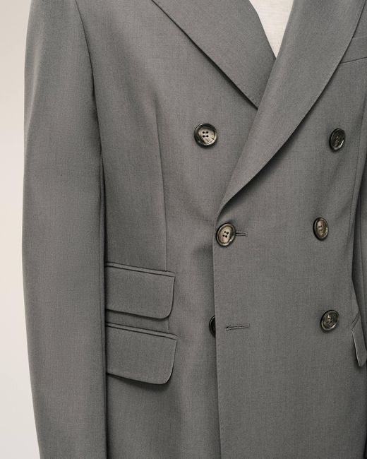 AMI Gray New Wool Double Breasted Straight Jacket for men