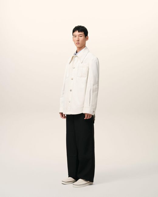 AMI Natural Cotton Worker Buttoned Jacket