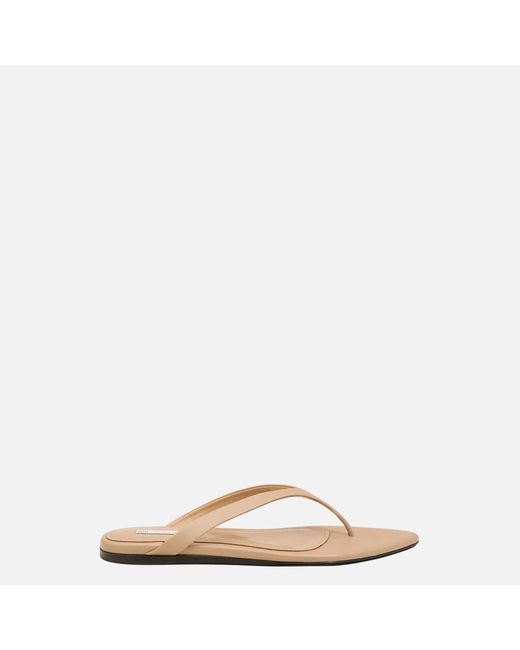 AMI Natural Lamb Leather Pointed Toe Flip Flops