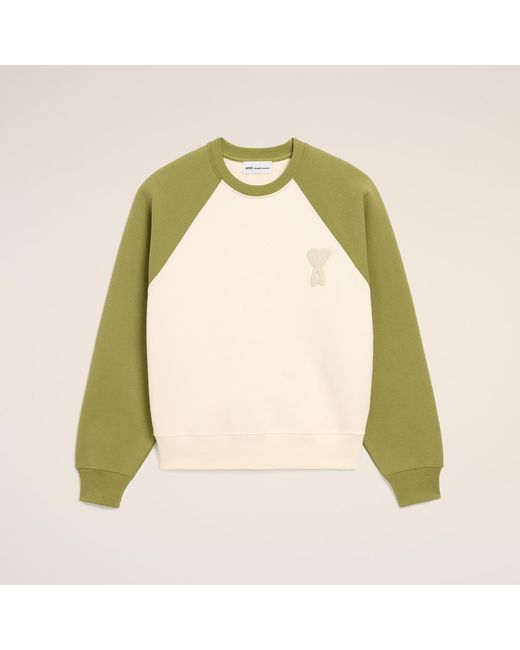 AMI Natural And Cotton Knitted Ami De Coeur Sweatshirt
