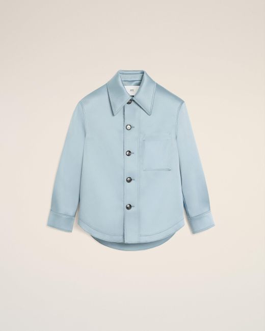AMI Blue Satin Ami De Coeur Buttoned Jacket