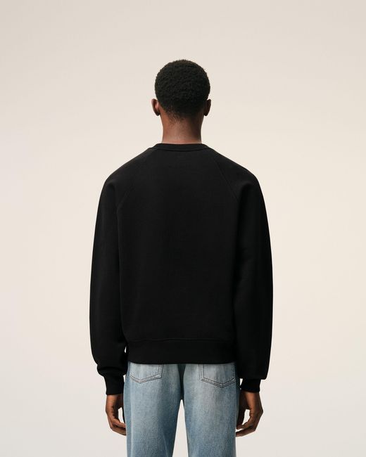 AMI Black Cotton Embossed Ami De Coeur Sweatshirt