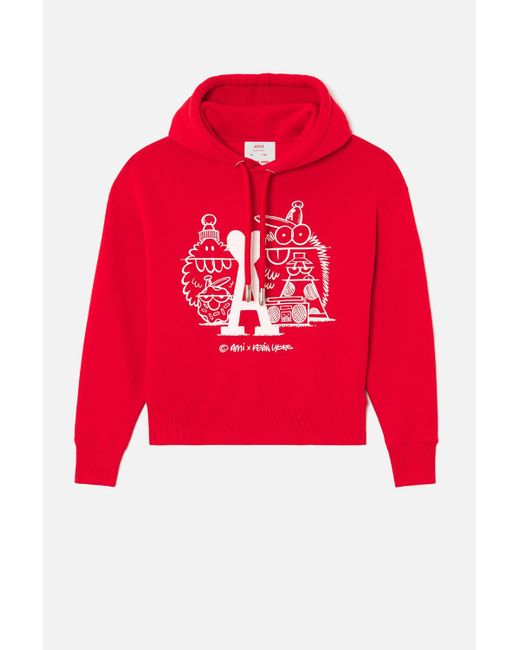 ami red hoodie