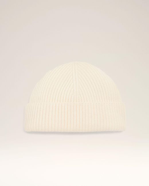 AMI Natural Wool Ami Leather Label Beanie