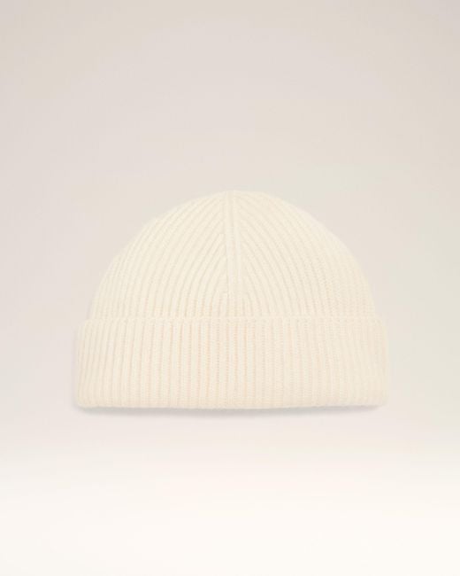 AMI Natural Wool Ami Leather Label Beanie