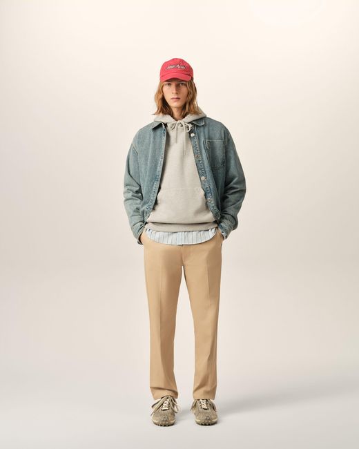 AMI Natural Parisian-Fit Cotton Trousers for men
