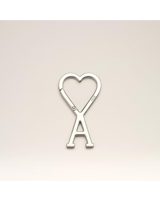 AMI Natural Aluminium Hook Keyring With Ami De Coeur