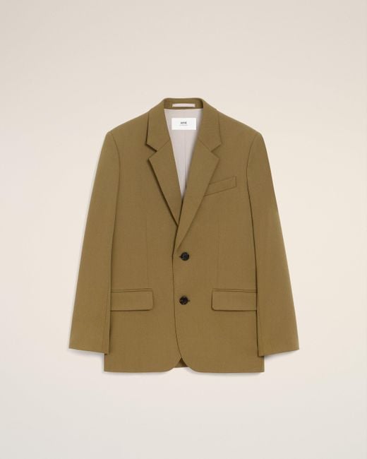 AMI Natural Wool Loose Single Breasted Jacket