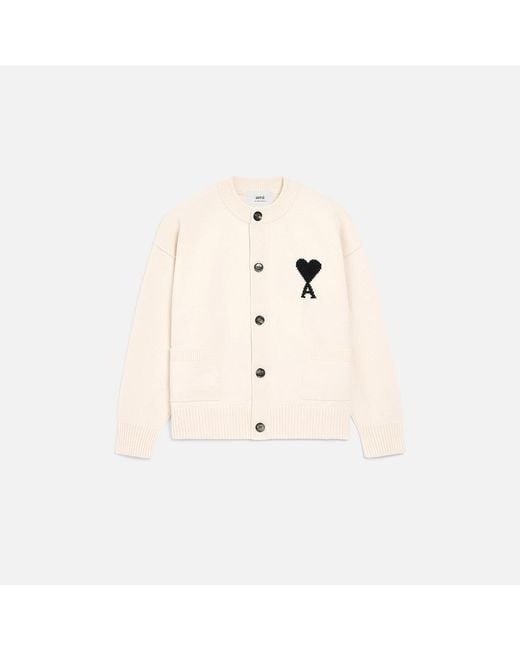 AMI Natural Wool Ami De Coeur Cardigan