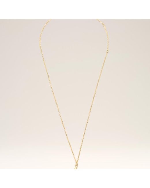 AMI Natural Brass Hammered "6" Pendant Necklace