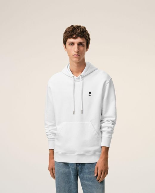 AMI Natural Cotton Hoodie With Ami De Coeur for men