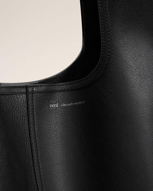 AMI Black Soft Leather Etienne Hobo Bag