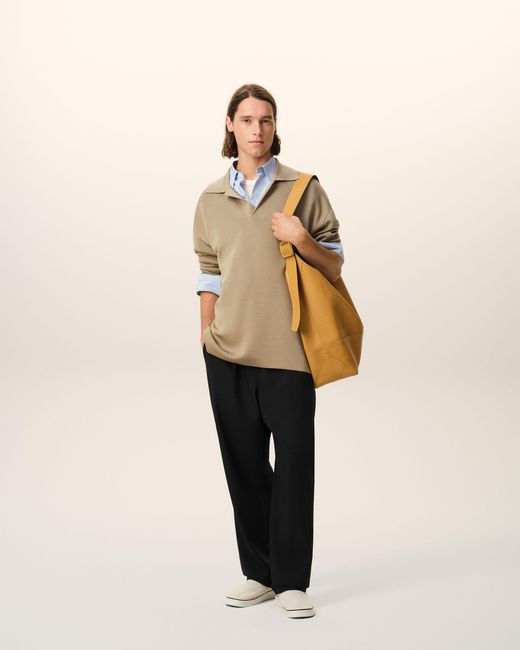 AMI Black New Wool Elasticated Waist Trousers for men