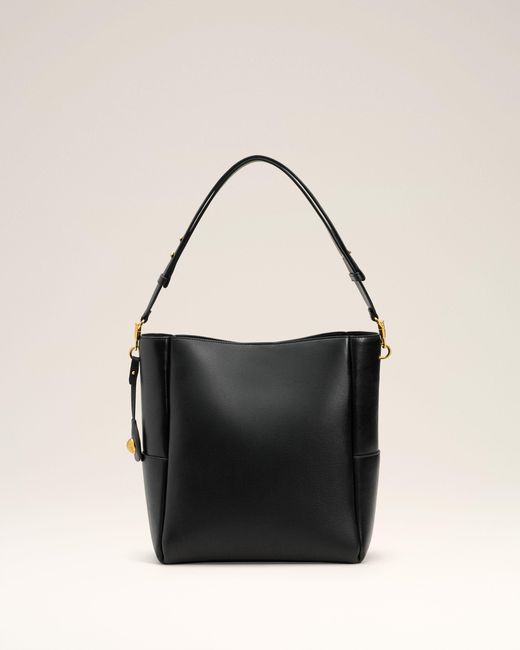AMI Black Smooth Leather Carrousel Bucket Bag
