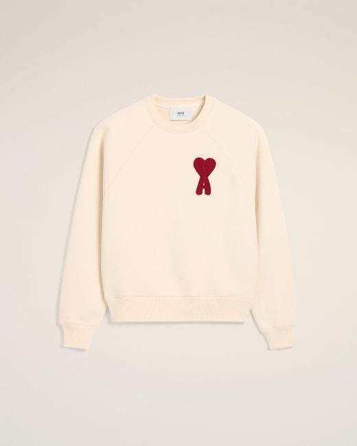 AMI Natural Cotton Ami De Coeur Patch Sweatshirt