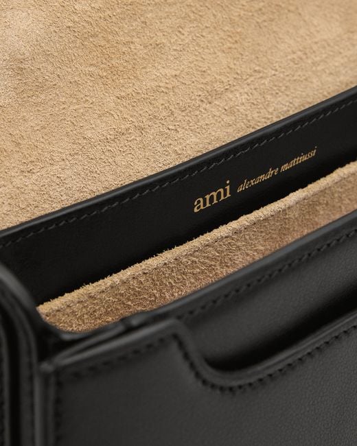 AMI Natural Cowhide Leather Paris Paris Top Handle Bag