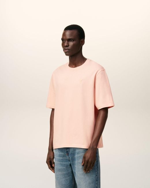 AMI Natural Ami De Coeur T-Shirt Mit Cosy-Fit Aus Rosafarbener Baumwolle Rosa