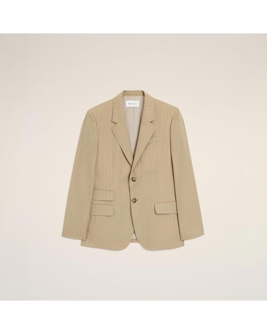 AMI Natural New Wool Single Breasted Straight Jacket for men
