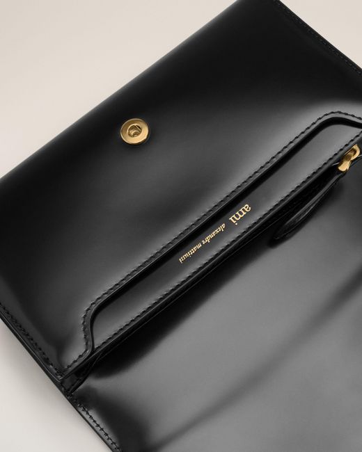 AMI Black Cow Leather Paris Paris Continental Wallet