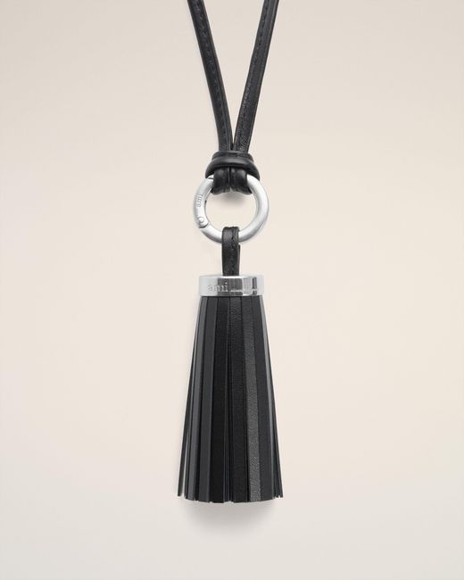 AMI Natural Leather Ami Pompom Keyring