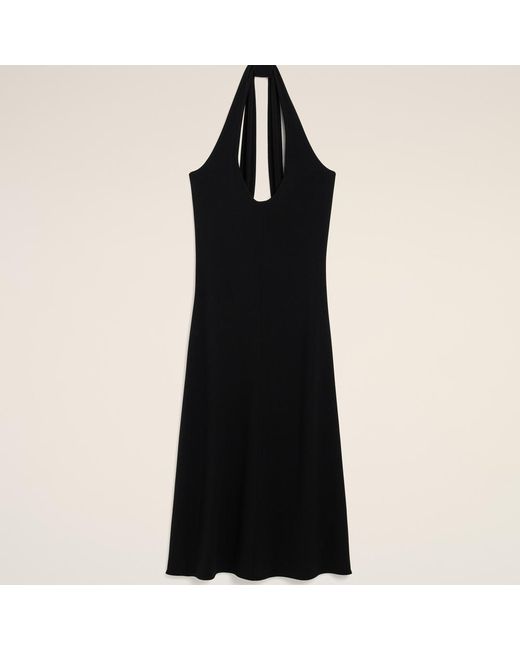 AMI Black Backless Midi Jersey Dress