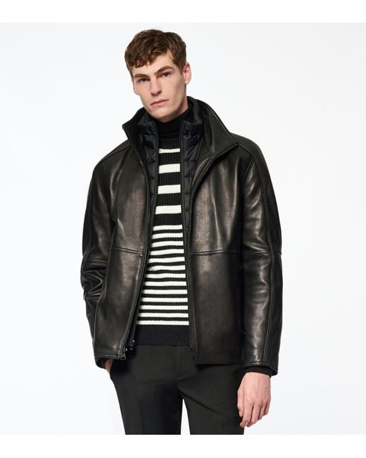 Andrew Marc Hartz Leather Jacket in Black for Men - Lyst