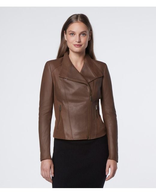 Andrew Marc Felix Leather Jacket in Brown | Lyst