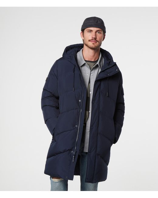 Andrew Marc Sullivan Chevron Quilted Knee Length Parka Jacket With Hood ...
