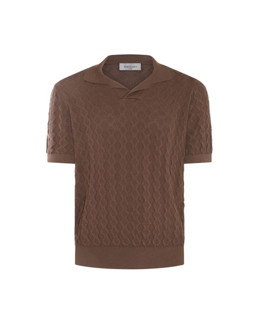 Piacenza Cashmere Brown Cotton Polo Shirt for men