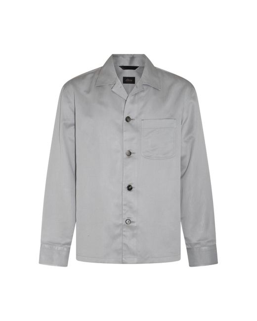 Brioni Gray Silk Shirt for men