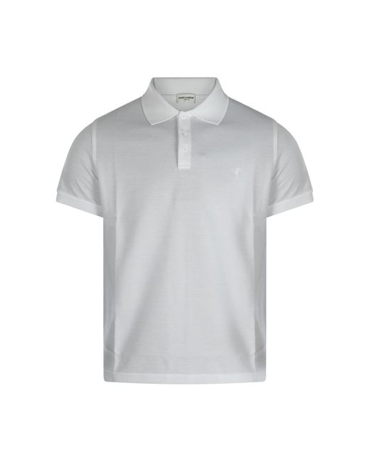 Saint Laurent Gray Cotton Polo Shirt for men