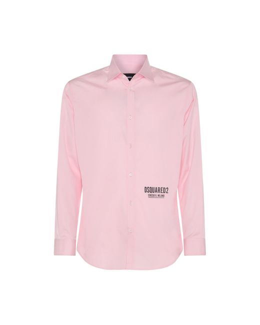 DSquared² Pink Cotton Shirt for men