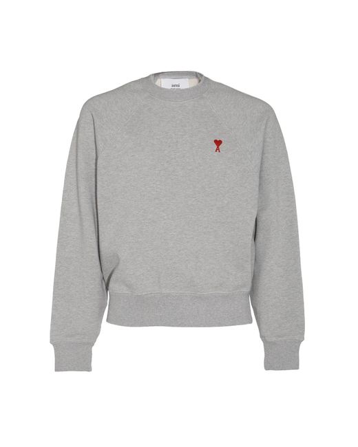 AMI Gray Grey Cotton Sweatshirt