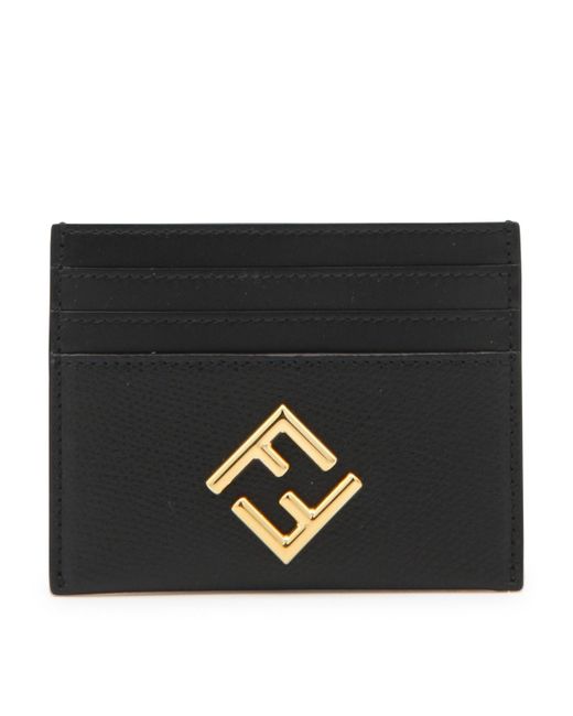 Fendi Black Leather Ff Card Holder