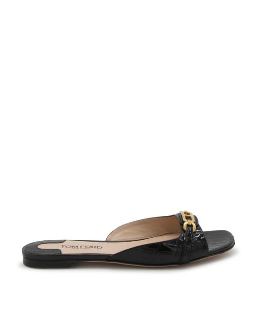 Tom Ford Black Leather Flats