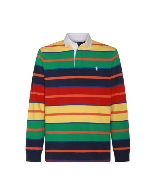 Polo Ralph Lauren Green Multicolor Cotton Polo Shirt for men
