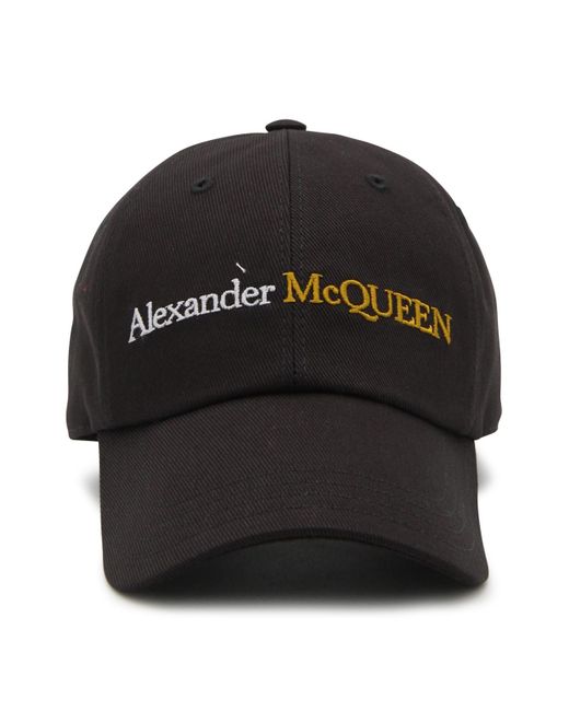 Alexander McQueen Black Cotton Baseball Cap for men