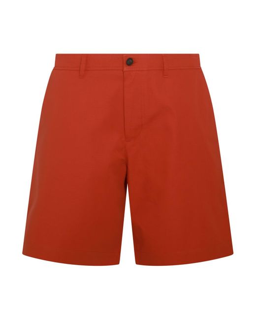 Maison Kitsuné Red Cotton Shorts for men